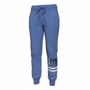Justice Girls Blue Jogger Sweatpants Size 10 Sequin Logo Drawstring Pants